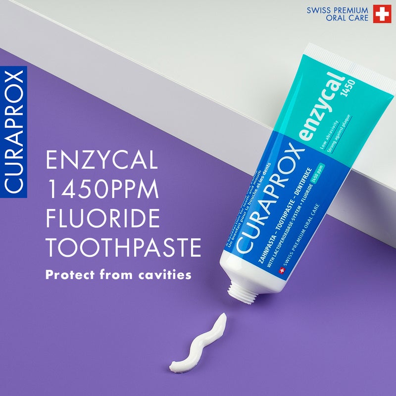 CURAPROX Enzycal 1450 Toothpaste | Protects Against Decay & Plaque | Gentle Oral Care with Mild Mint Flavor | Made in Switzerland - Image 2